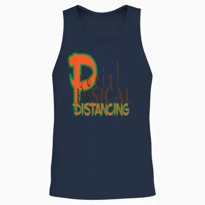 Social / Physical Distancing Unisex Tank Top - Navy