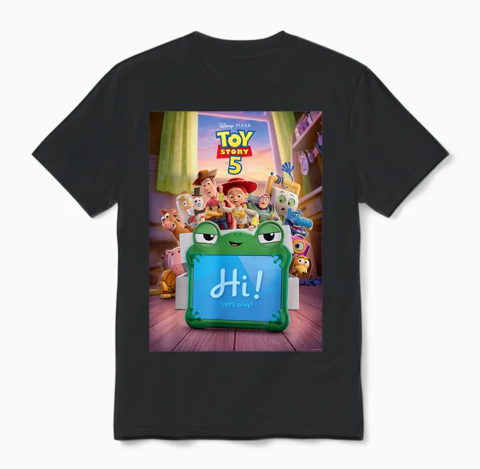 Disney and Pixar's Toy Story 5 Lilypad Hi Let's Play Unisex T-Shirt in Black