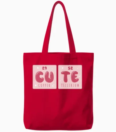 Cute Periodic Table Tote Bags - Red