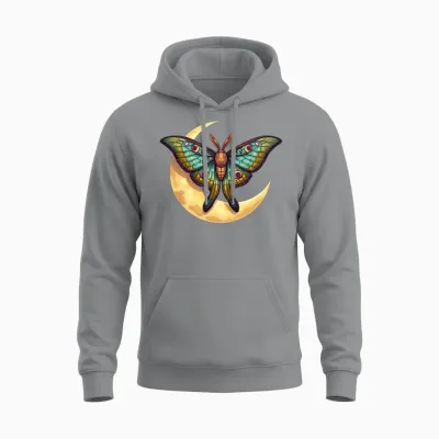Moon Moth Mosaic Unisex Hoodie - Sport Grey