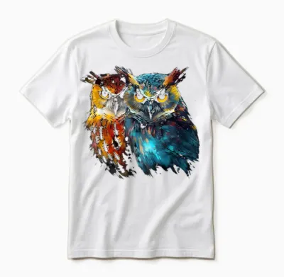 Eule Kunst - Tier Kunstwerk Vogel Eule Unisex T-Shirt - White