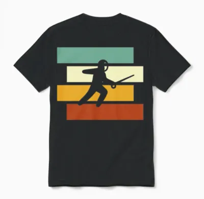 Fencing Retro Unisex T-Shirt - Black
