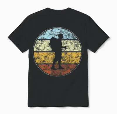 Hiking Retro Unisex T-Shirt - Black
