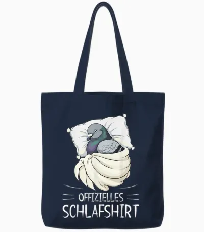Official Sleep Shirt Pigeon Pyjamas Tote Bags - Navy