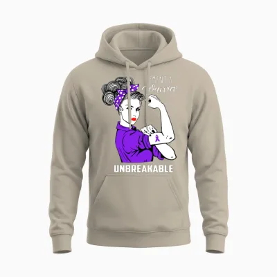 Dementia Warrior Unbreakable - Dementia Awareness Unisex Hoodie - Sand