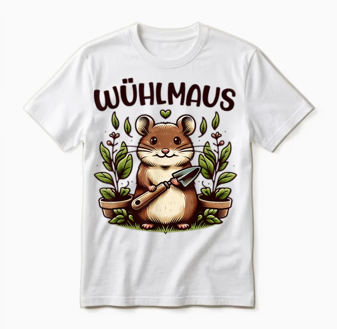 T-Shirt with Funny Garden Motif for Hobby Gardeners Nature Friends, Gray, S Unisex T-Shirt in White