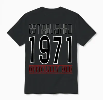 1971 Official Old Black Unisex T-Shirt - Black