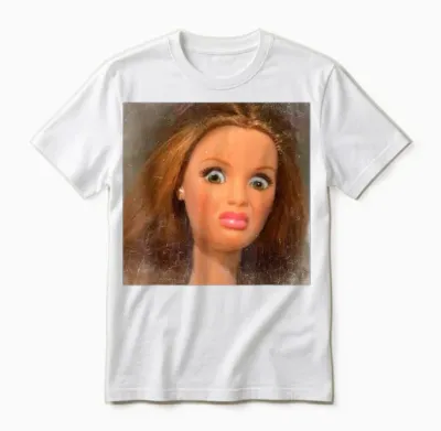 Funny Disgusting Doll Face Meme Unisex T-Shirt - White