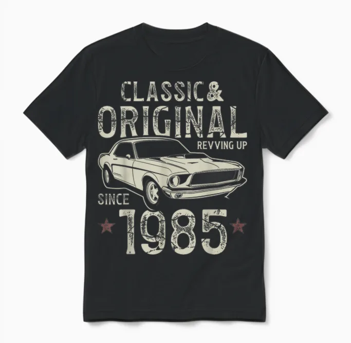 40th Birthday 1985 Classic Car Unisex T-Shirt in Black