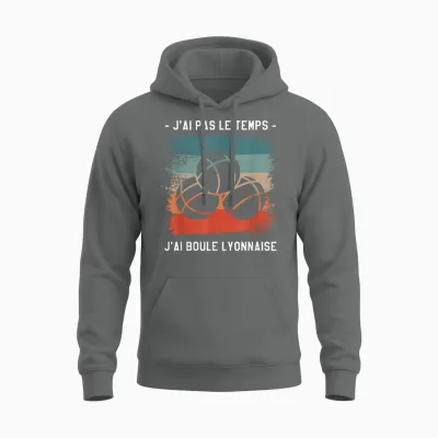 J'ai Pas Le Temps J'ai Boule Lyonnaise T-Shirt, Black, S Unisex Hoodie - Graphite Heather