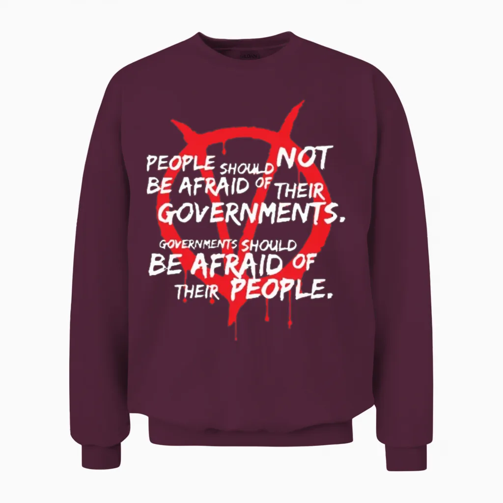 V for Vendetta Unisex Sweatshirt in Maroon