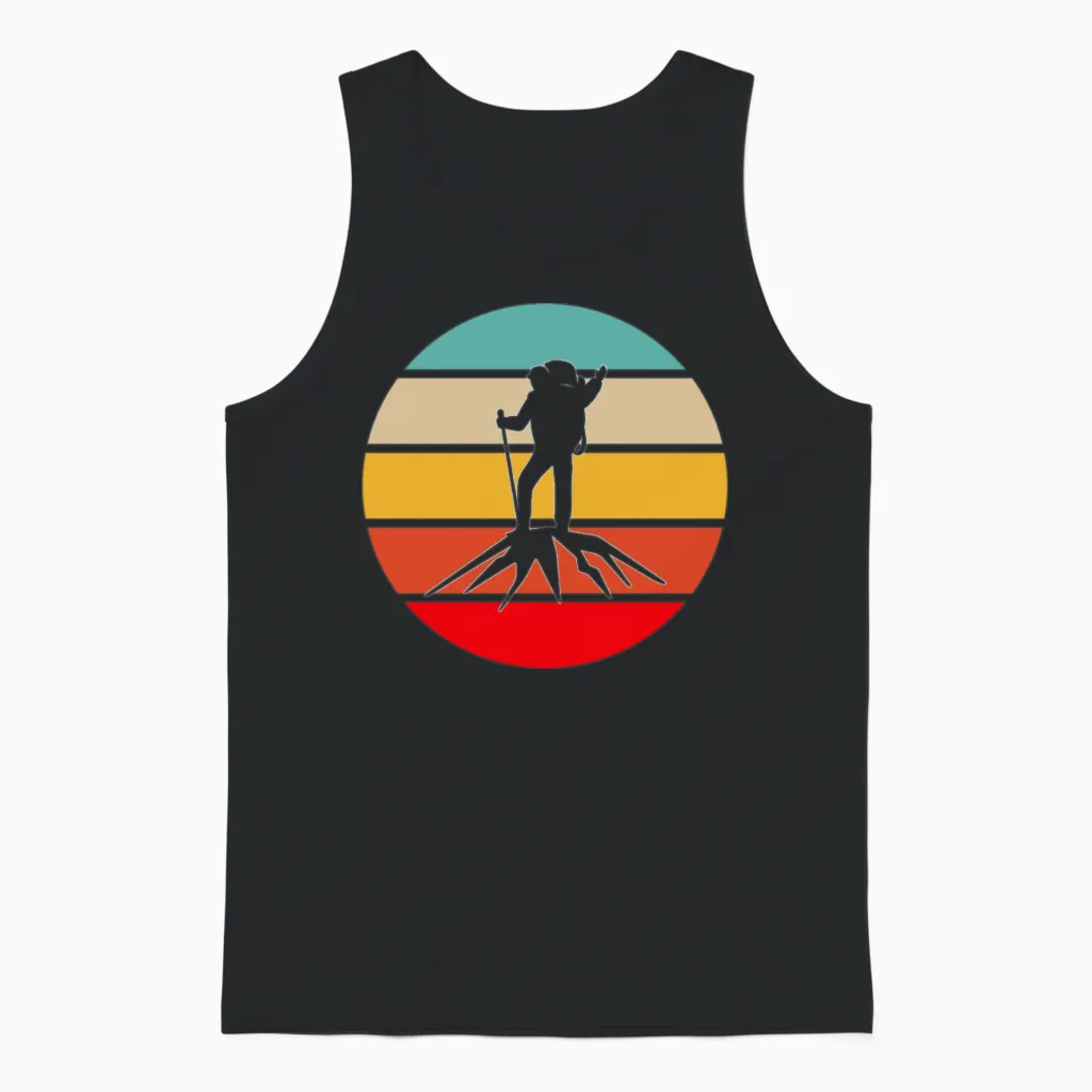 Hiking Retro & Outdoors Unisex Tank Top in Black