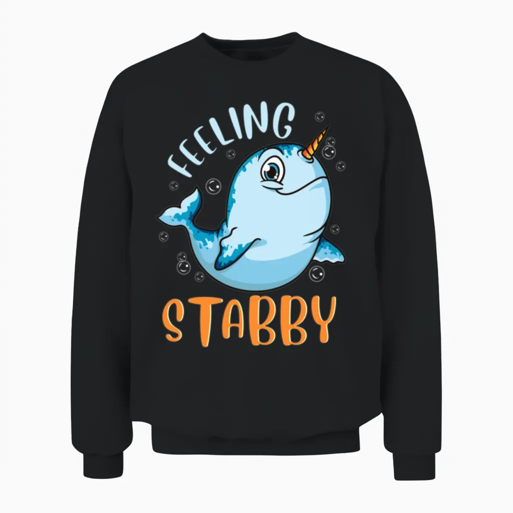 Funny Feeling Stab Unisex Sweatshirt in Black