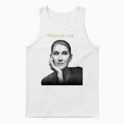 Official Celine Dion Team Celine T-Shirt, Black, S Unisex Tank Top - White
