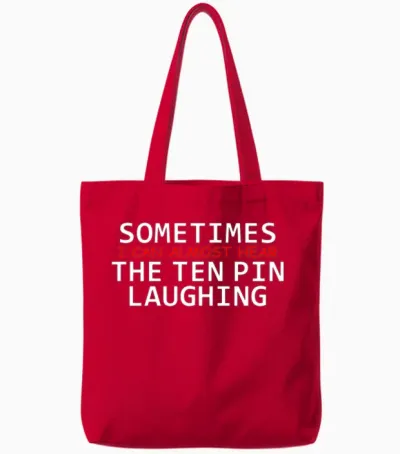 Funny Bowling Tote Bags - Red