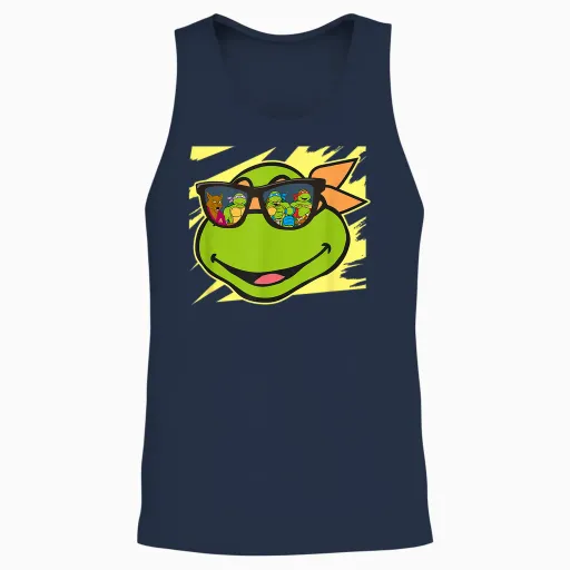 Mikey - Reflection in Sunglasses Unisex Tank Top - Navy