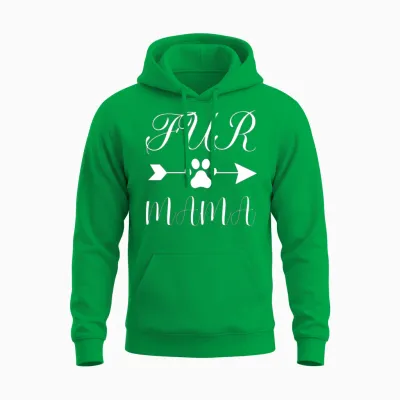 Fur Mama Paw Print Unisex Hoodie - Irish Green