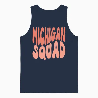 Michigan Squad Cute Retro Unisex Tank Top - Navy