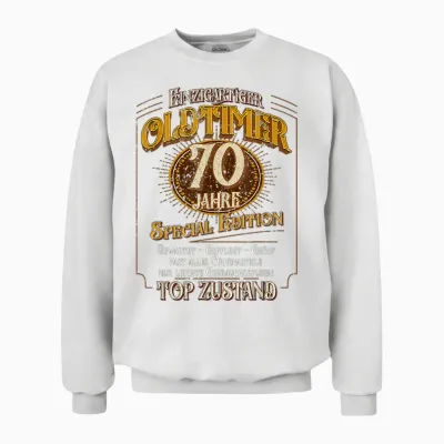 Vintage 70. Geburtstag Mann 70 Jahre Einzigartiger Oldtimer Unisex Sweatshirt - White