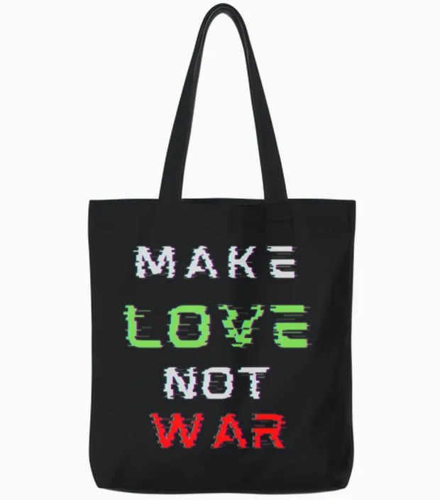 Make Love Not War Tote Bags - Black
