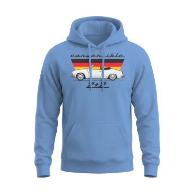 2 Plus 2 White Unisex Hoodie - Carolina Blue