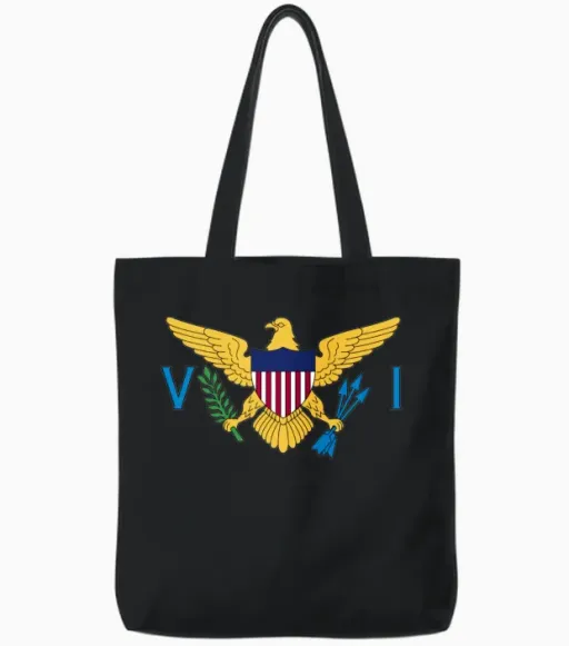 Flag of the United States Virgin Islands Tote Bags in Black