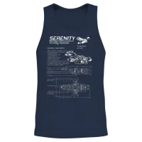 Serenity - Firefly Vessel Awesome T-Shirt for Fa Unisex Tank Top - Navy – 2