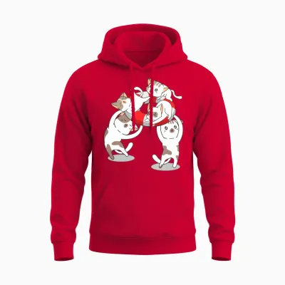 Cuties - Playing on the Beach Unisex Hoodie - Red