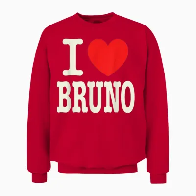 Ich Liebe Bruno T-Shirt Name Freund I Love Bruno Heart Unisex Sweatshirt - Red