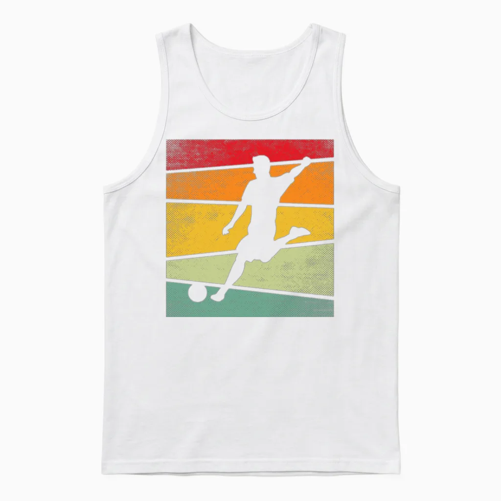 Soccer Retro Unisex Tank Top in White