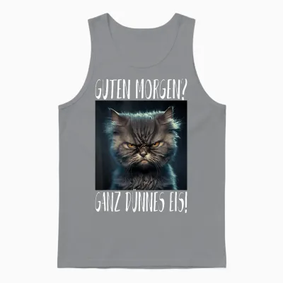 Cute Cat Damen Unisex-Erwachsene, Unisex-Kinder Cartoon-T-Shirt Schwarz Kurzarm Small Eu 41.5 Mandarin-Kragen Klassisch Pull-On 100% Baumwolle Leichtgewichtig Klassische Passform Imported Unisex Tank Top - Sport Grey