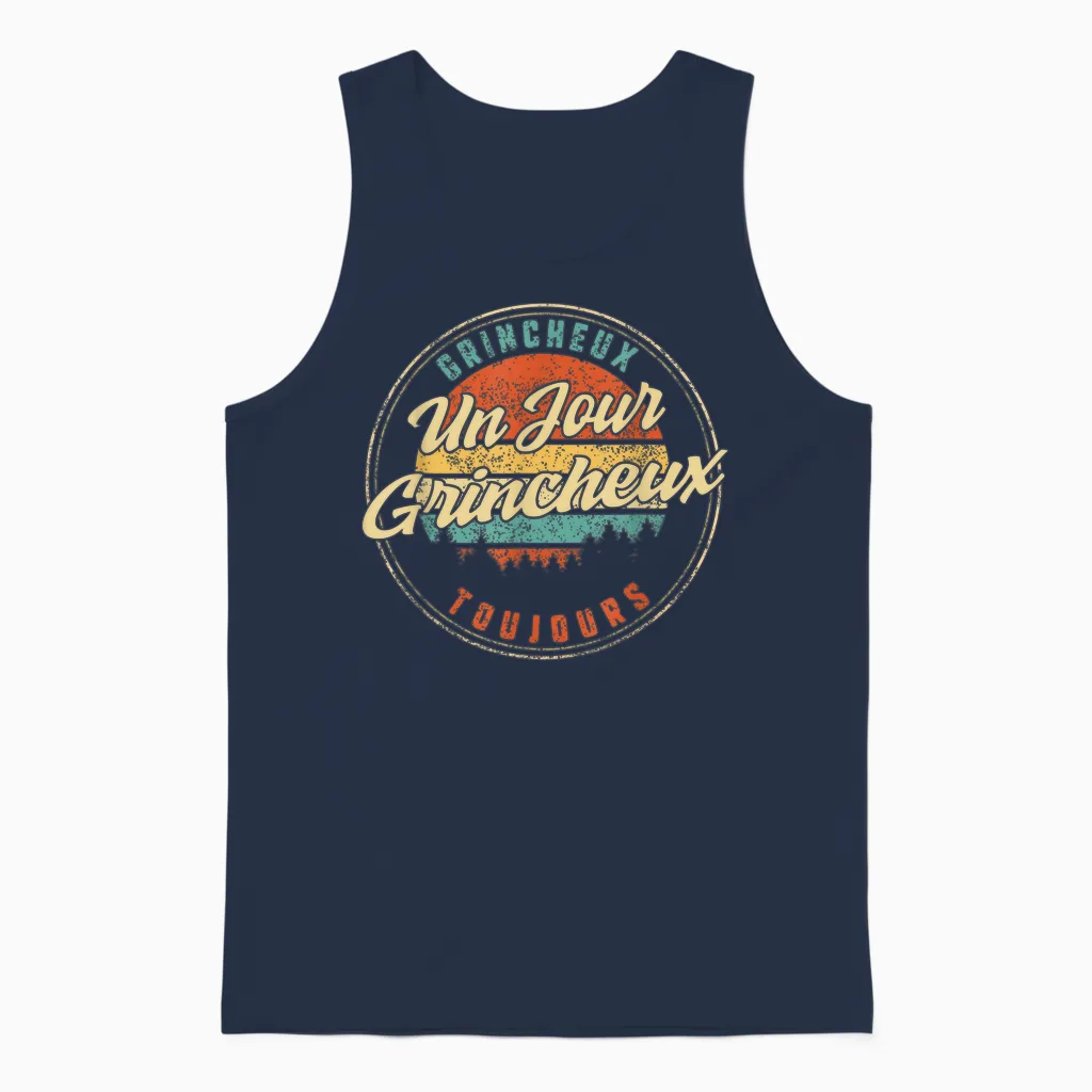 Grumpy a Grumpy Day Always Humour Father's Day H Unisex Tank Top in Navy