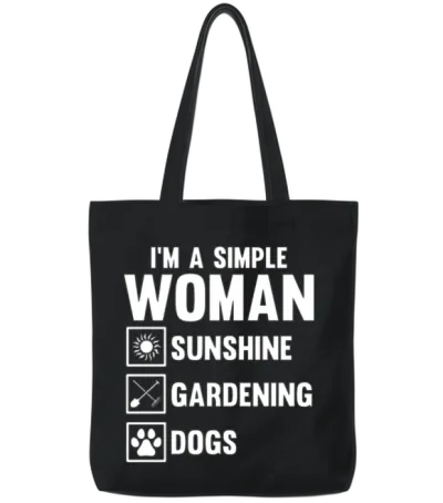 Gardening Gardener Gardening Dog Tote Bags - Black
