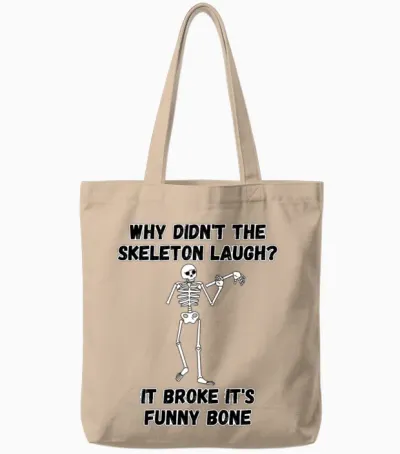 Funny Bone Tote Bags - Natural