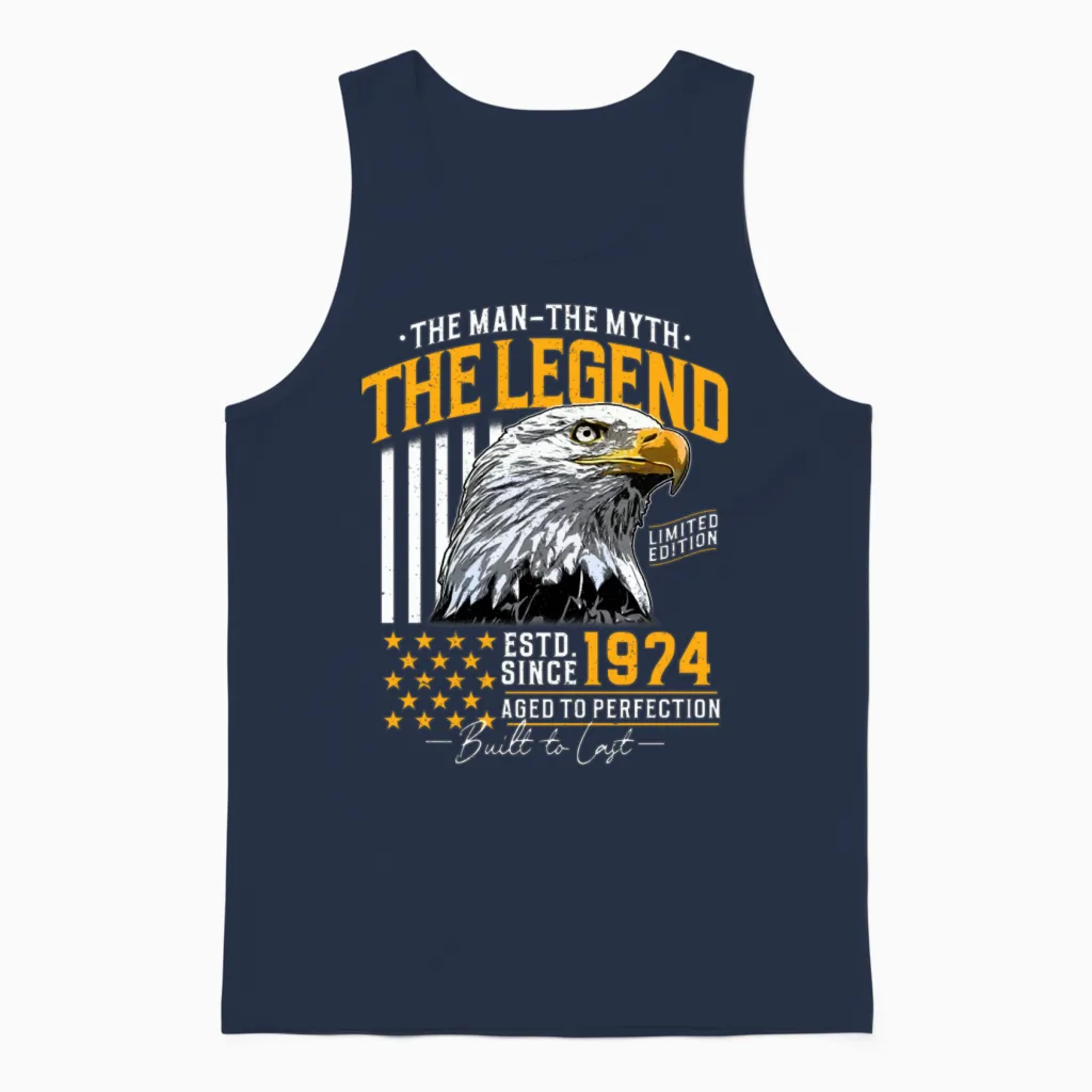 Jahrgang 1974 Mann Mythos Legende Geburtstag Unisex Tank Top - Navy