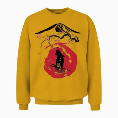Japanese Samurai Art Unisex Sweatshirt - Gold