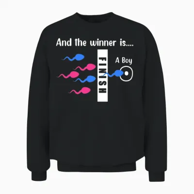 Its a Boy Funny Baby Shower Gender Reveal Gift Unisex Sweatshirt - Black