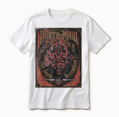 Star Wars Darth Maul Fear Tour Band Unisex T-Shirt - White
