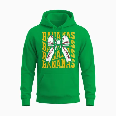 Retro Bananas Last Name Coquette Bow Women Girls Unisex Hoodie - Irish Green