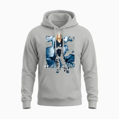 Avril Lavigne Official Let Go T-Shirt - Black, Unisex-Adults, Small, Short Sleeve, Classic Fit, Cotton, Polyester Unisex Hoodie - Ash