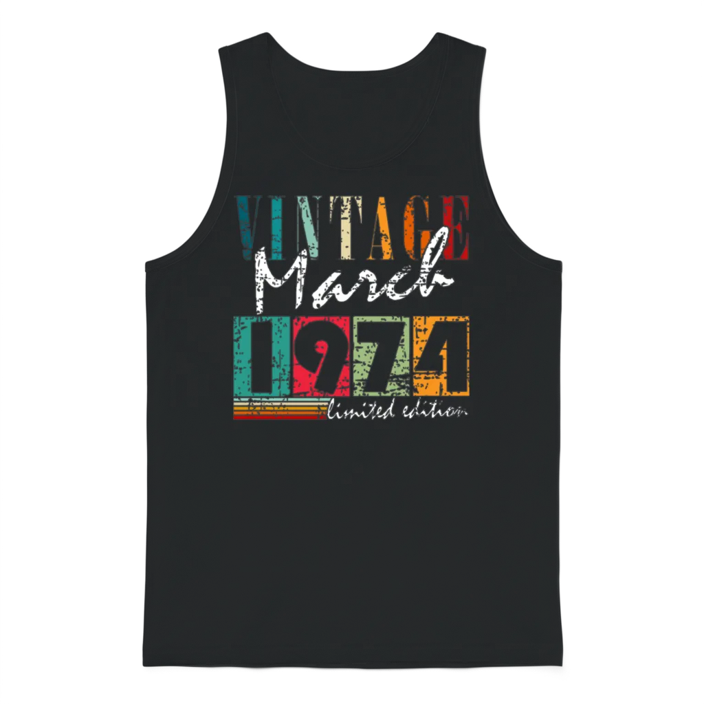 March 1974 Jubilee 1974 Legends March Unisex Tank Top - Black