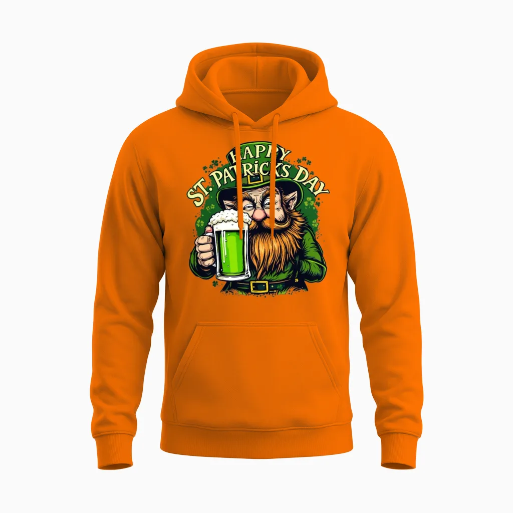 St Patrick S Day Unisex Hoodie in Safety Orange