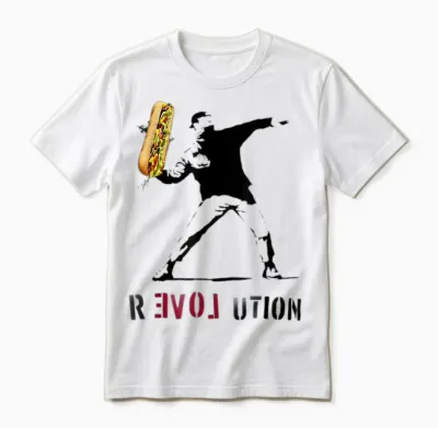 Throwing Sandwich Revolution Funny Humor Meme Unisex T-Shirt - White