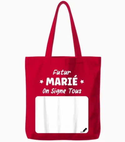 Evg Bachelor Party to Be Bride to Be Signed T-Shirt, Black Tote Bags - Red