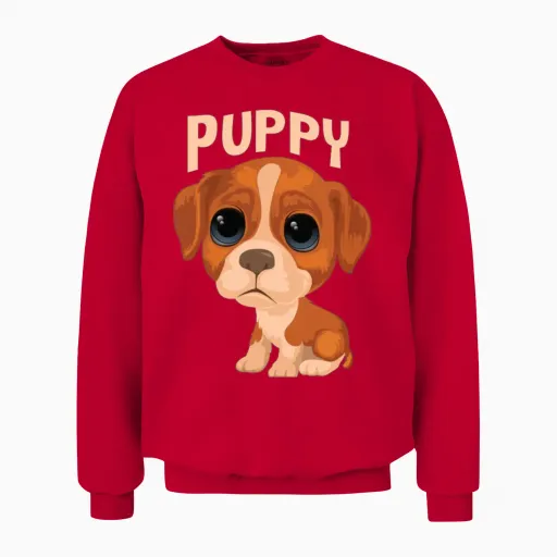 Puppy Funny Dog Unisex Sweatshirt - Red