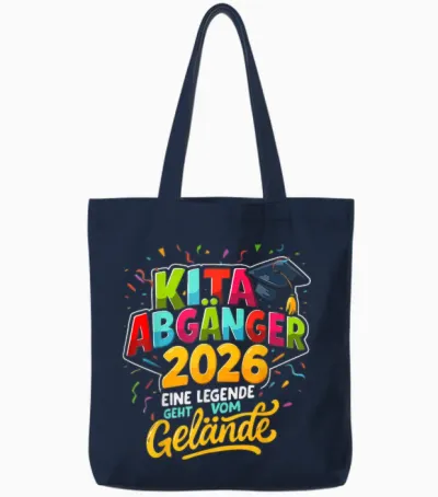 Kinder Kita Abgänger 2026 Eine Legende Geht Vom Gelände Tote Bags - Navy