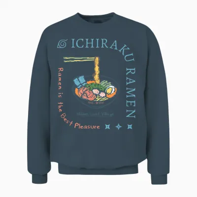 Naruto Shippuden Ichiraku Ramen Dinner Party Anime T-Shirt, Black, S Unisex Sweatshirt - Dark Heather