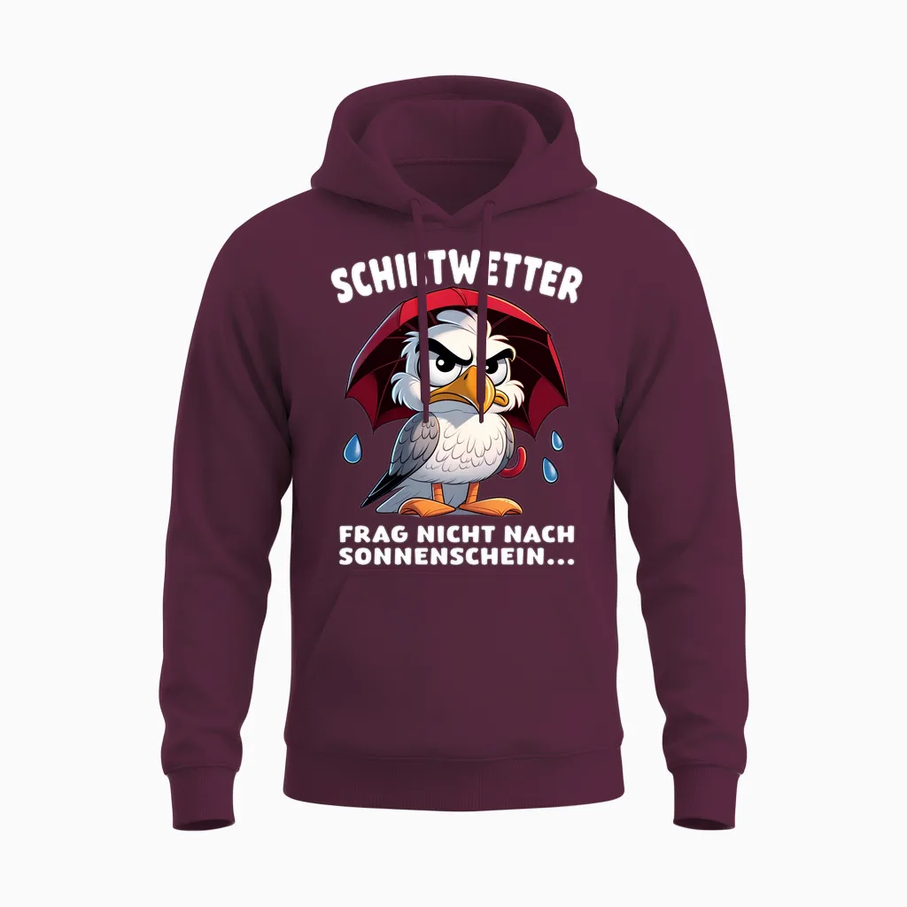 Möwe Norden Meer Strand Küste Lustig Spruch Schietwetter Langarmshirt Unisex Hoodie in Maroon
