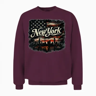 Retro New York Unisex Sweatshirt - Maroon