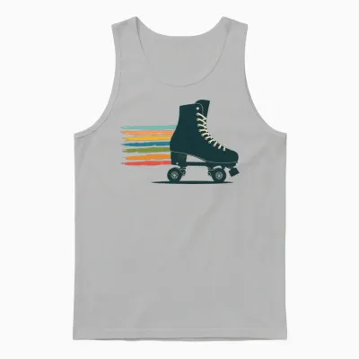 Retro Roller Skate Unisex Tank Top - Ash